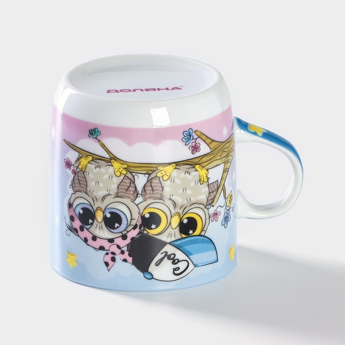 Набор детской посуды из керамики Доляна «Совы тинейджеры», 3 предмета: кружка 230 мл, миска 400 мл, тарелка d=18 см Набор детской посуды из керамики Доляна «Совы тинейджеры», 3 предмета: кружка 230 мл, миска 400 мл, тарелка d=18 см