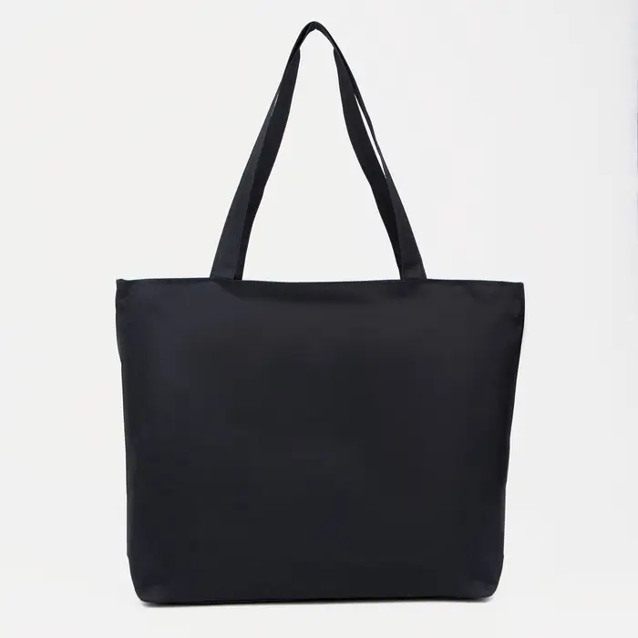 Сумка - шоппер, на молнии, с подкладкой, 42&times;9&times;32 см, с принтом, чёрная