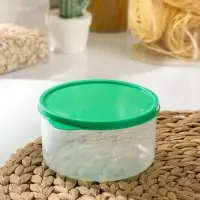Контейнер круглый Доляна, пищевой, 500 мл, прозрачный, крышка зелёная Контейнер круглый Доляна, пищевой, 500 мл, прозрачный, крышка зелёная