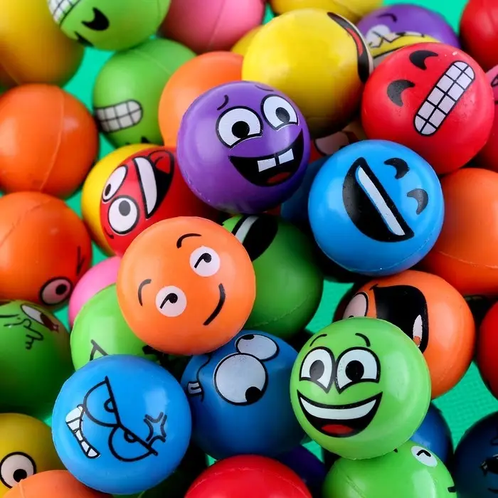Мяч каучуковый «Смайлики», 2,7 см, цвета МИКС Мяч каучуковый «Смайлики», 2,7 см, цвета МИКС