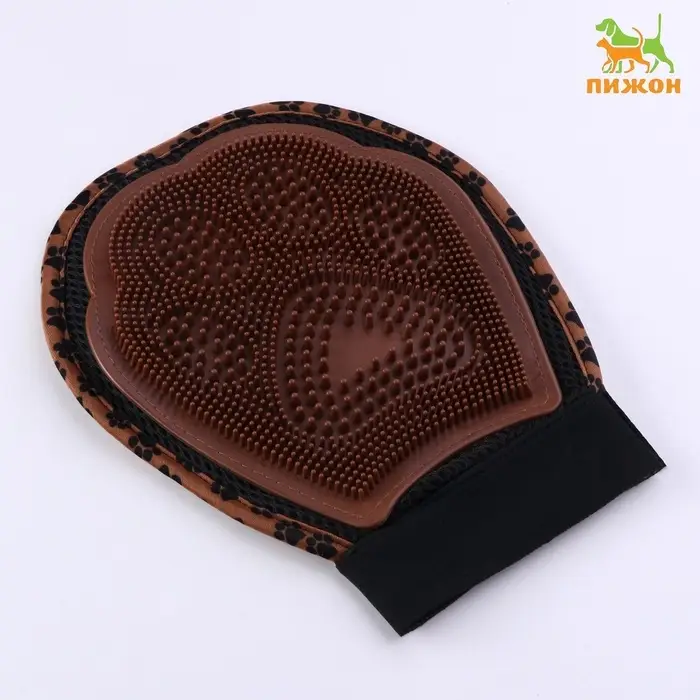 Рукавица для вычёсывания шерсти, двусторонняя, на правую и левую руку, цвет МИКС