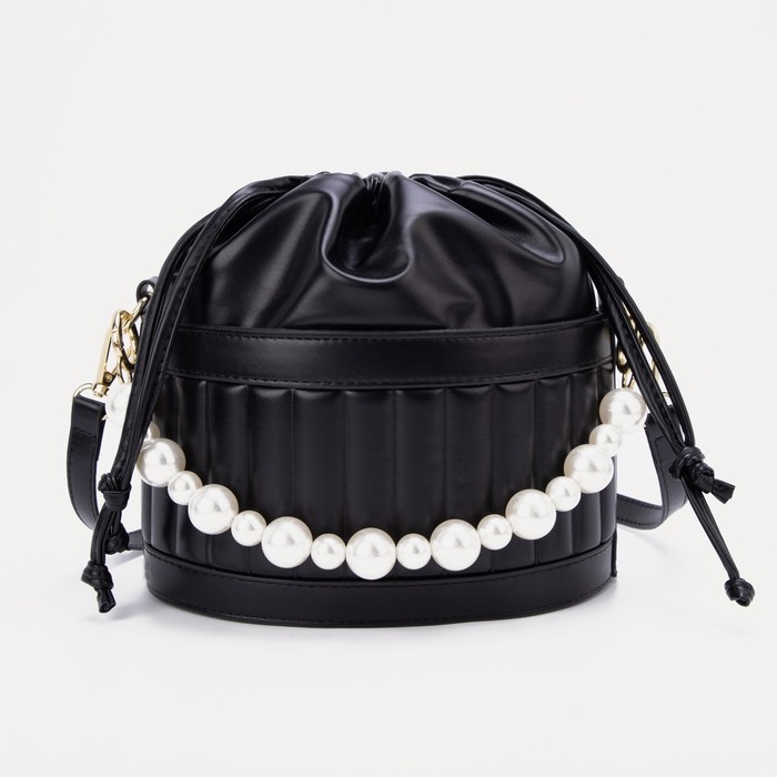 Сумка кросс-боди, отдел на шнурке, цвет чёрный Сумка кросс-боди, отдел на шнурке, цвет чёрный