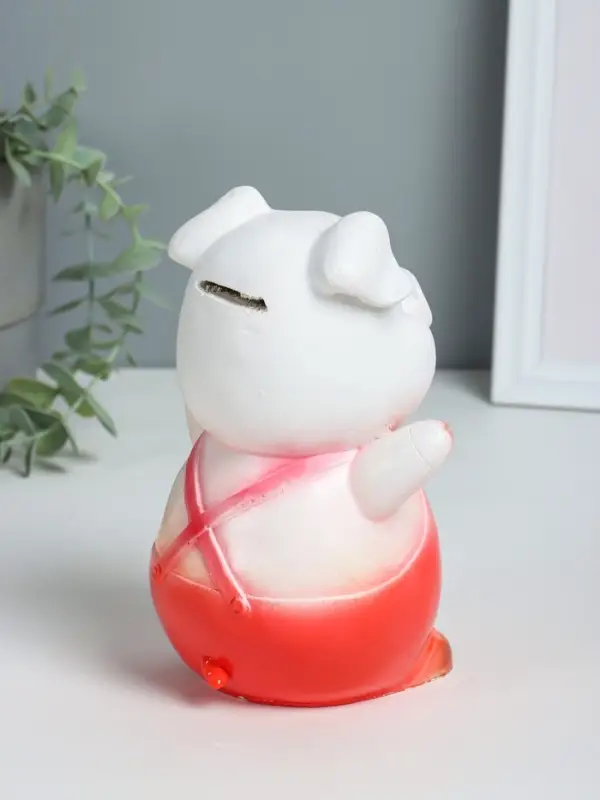 Копилка "Поросенок счастливый" 18 см, белый