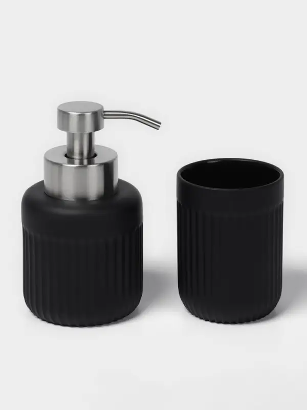 Набор для ванной SAVANNA &laquo;Блеск&raquo;, 3 предмета, пенный дозатор для жидкого мыла, стакан, мыльница