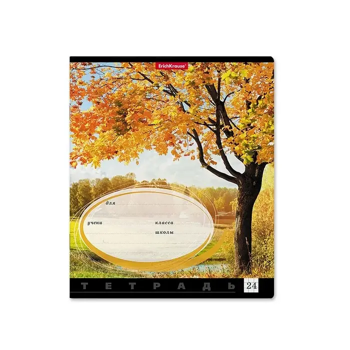 Тетрадь 24 листа в клетку, ErichKrause &laquo;Родные просторы&raquo;, обложка мелованный картон, МИКС