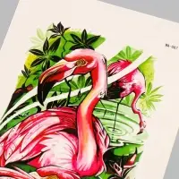 Переводная тату на тело цветная &laquo;Фламинго&raquo;, 26.1&times;14.6 см