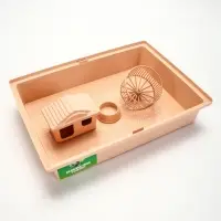 Клетка для грызунов &laquo;Пижон&raquo;, 38&times;27&times;27 см, складная, домик, миска, колесо, бежевая