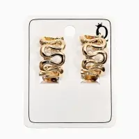 Серьги клипсы для ушей QF &laquo;Змейка&raquo;, цвет золото