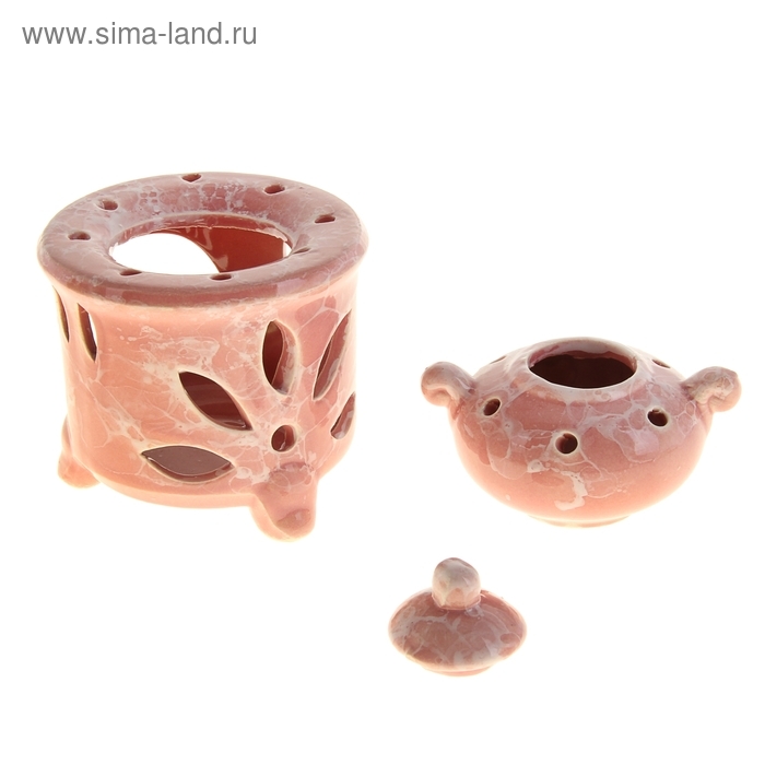 Аромалампа  Аромалампа "Чайник на колонне" под мрамор 12 x 8,5 x 8,5 см, МИКС