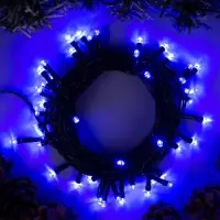 Гирлянда &laquo;Нить&raquo; 5 м, IP20, тёмная нить, 50 LED, свечение синее, 8 режимов, 220 В