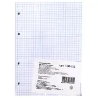 Сменный блок для тетрадей на кольцах А5, 80 листов в клетку, белый, 60 г/м&sup2;