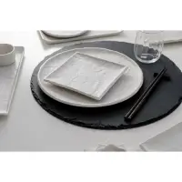Блюдо для подачи Magistro Slate, 21&times;1.6 см, фарфор, белое