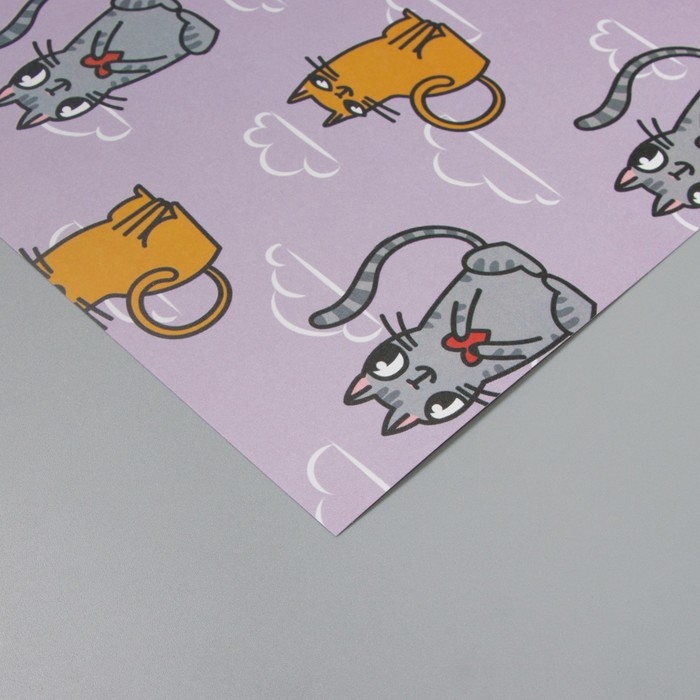 Бумага для скрапбукинга Бумага для скрапбукинга "Котики" плотность 180 гр набор 5 шт 30,5х32 см