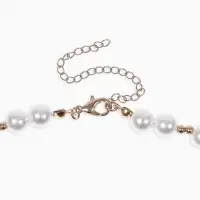 Кулон на жемчужных бусах "Ракушка", цвет белый в золоте