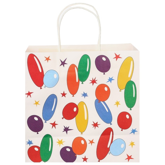 Пакет подарочный Пакет подарочный "С Днем рождения" 22х22х11 см, крафт, упаковка, Ну, погоди