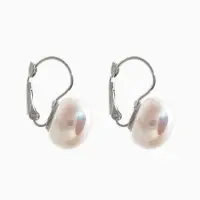 Серьги пластик "Майорика" круг, цвет белый в серебре