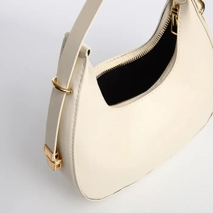 Сумка женская багет на молнии, 20.5&times;7&times;10.5 см, белая