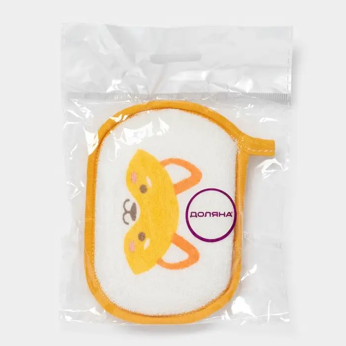 Мочалка детская для купания Доляна &laquo;Лиса&raquo;, 12&times;8 см, МИКС