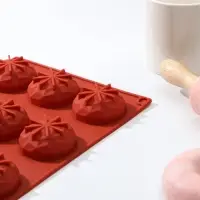 Форма для выпечки Доляна «Кристалл», силикон, 12 ячеек, 29×17×2,2 см, d=4,5 см, цвет коричневый