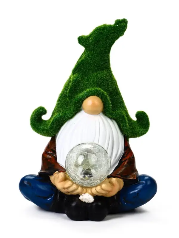 Садовая фигура - фонарь из полистоуна &laquo;Гном предсказатель&raquo;, 16&times;16&times;27 см, Greengo