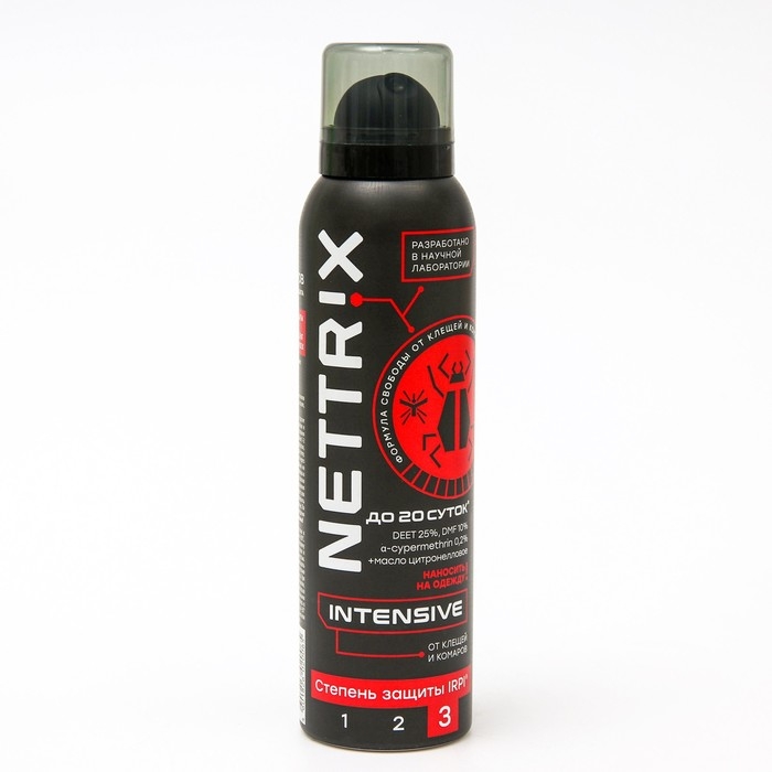 Аэрозоль Nettrix Intensive, от комаров и клещей, 150 мл Аэрозоль Nettrix Intensive, от комаров и клещей, 150 мл