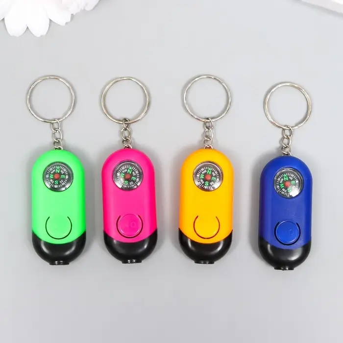 Фонарик брелок для ключей на кольце «Компас», 4.8×2.8×1 см, МИКС Фонарик брелок для ключей на кольце «Компас», 4.8×2.8×1 см, МИКС