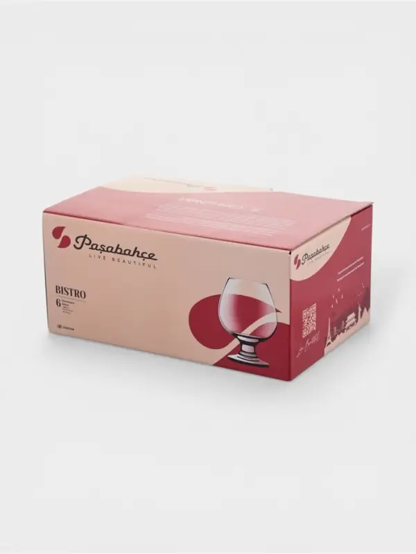 Бокалы для коньяка Paşabah&ccedil;e Bistro, 395 мл, размер одного бокала 8.5&times;12 см, набор 6 шт., стекло, прозрачные