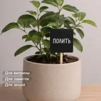 Ценник меловой на ножке &laquo;Прямоугольник&raquo;, 10 шт. 8&times;3.5 см, чёрный