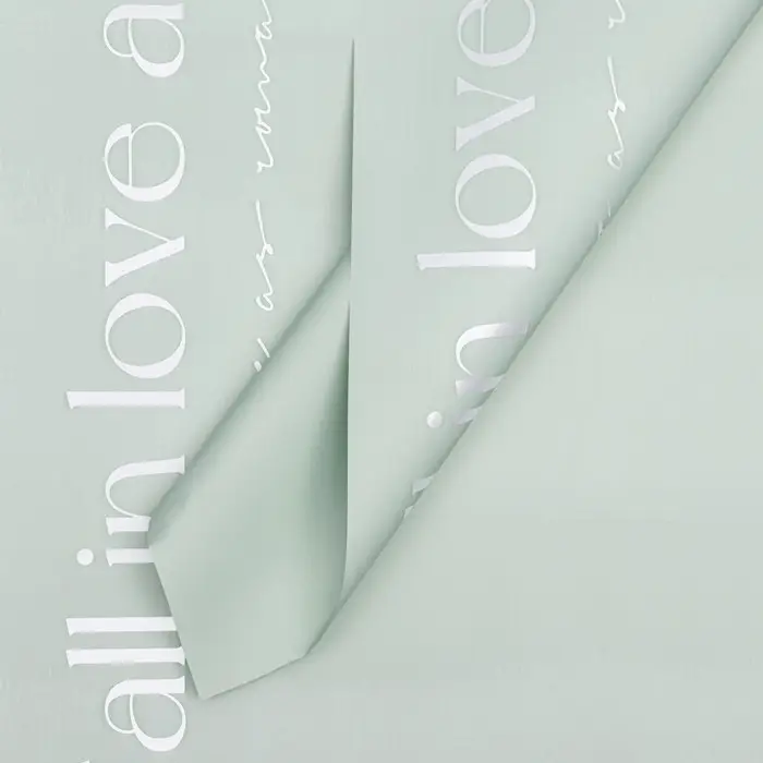 Пленка для цветов матовая, «Любовь», 58×58 см, зелёный