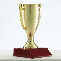 Кубок спортивный, подставка пластик, 12&times;6.3&times;6.3 см, цвет золотой