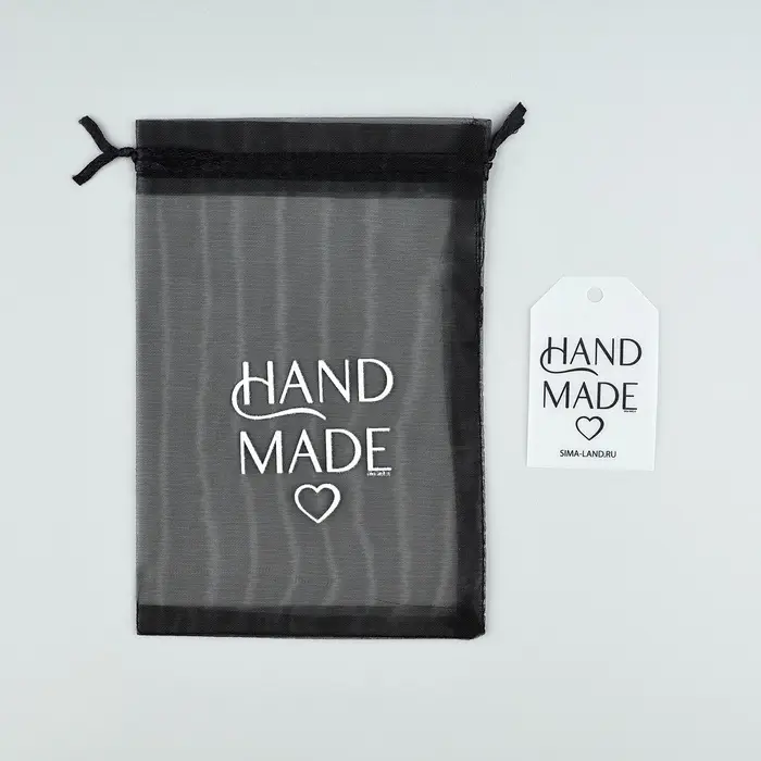 Мешочек подарочный из фатина с термонаклейкой «Ручная работа», 11 х 16 см +/- 1.5 см Мешочек подарочный из фатина с термонаклейкой «Ручная работа», 11 х 16 см +/- 1.5 см