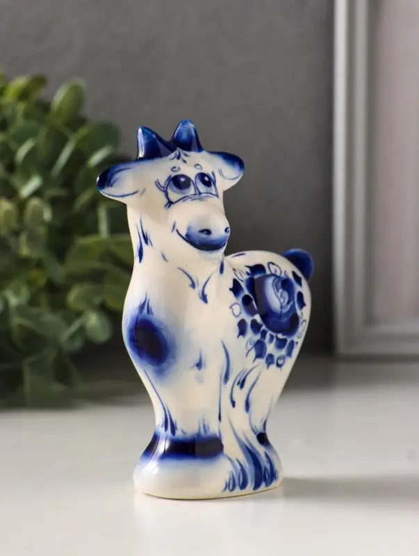 Фигурка фарфор &laquo;Козёл Кузя&raquo;, 11.5 см, гжель