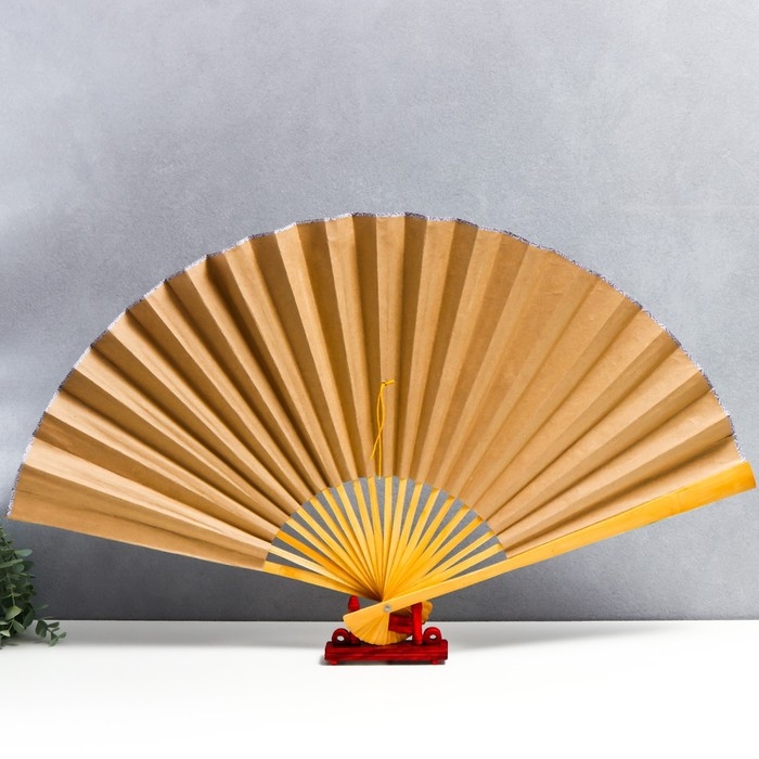 Веер бамбук, текстиль h=50 см  Веер бамбук, текстиль h=50 см "Сакура" голубой