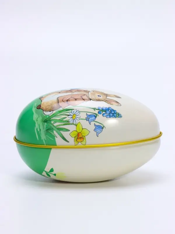 Шкатулка - яйцо металлическая &laquo;Братья-кролики&raquo;, 11&times;6.5&times;7 см