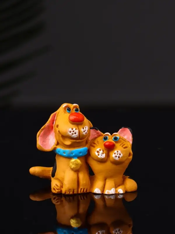 Фигурка полистоун &laquo;Котик с собачкой&raquo;, 3.6&times;4.2&times;2.2 см