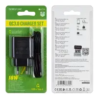 * СЗУ BA72A USB на Type-C QC3.0 Borofone (EU) черный