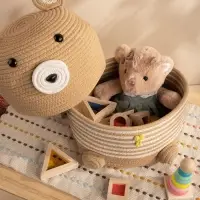 Корзина для игрушек SL Home &laquo;Медведь&raquo;, плетёная, ручной работы, 25&times;26&times;41 см, коричневая