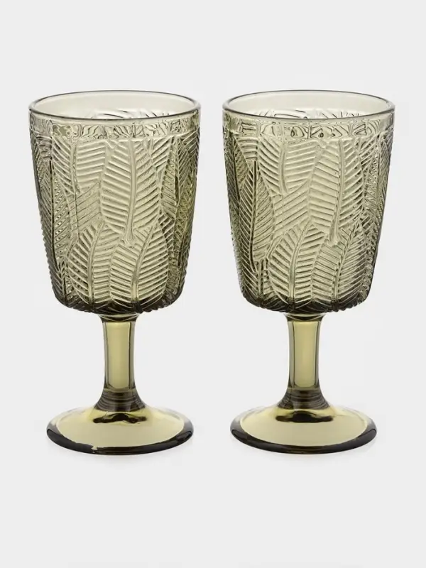 Бокалы &laquo;Флорин&raquo;, 300 мл, набор 2 шт., стекло, зелёные