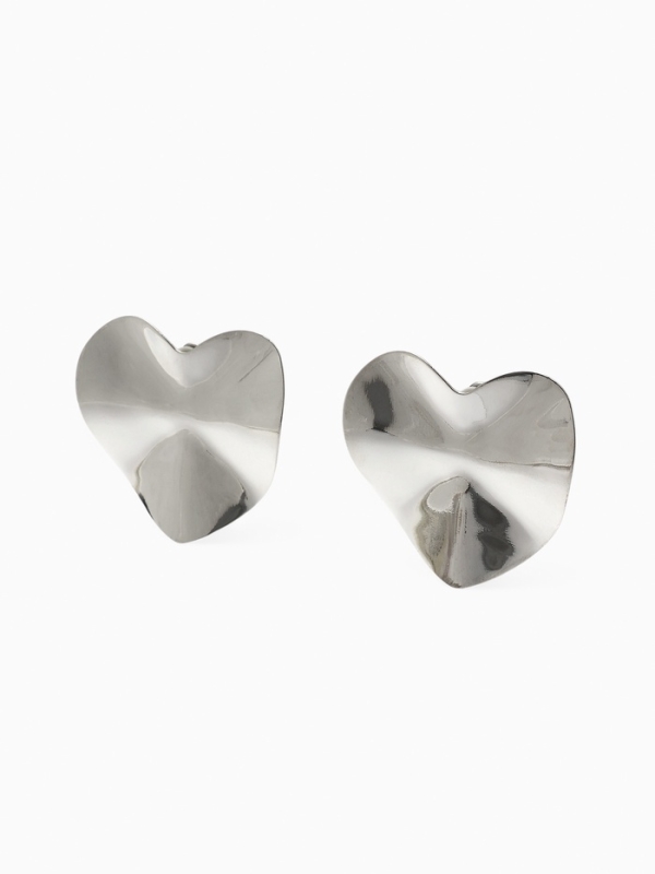 Клипсы «Тренд» сердечко, цвет серебро