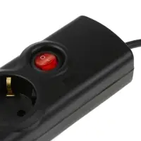 Сетевой фильтр Luazon Lighting, 5 розеток, 3 м, 3500 Вт, 3х1 мм2, 16 A, 220 В, c предохранителем, черный