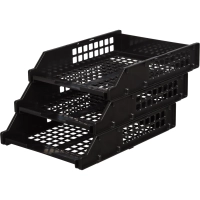 Лоток горизонтальный Стамм STRONG наб. 3 шт.на металл.стержнях черный