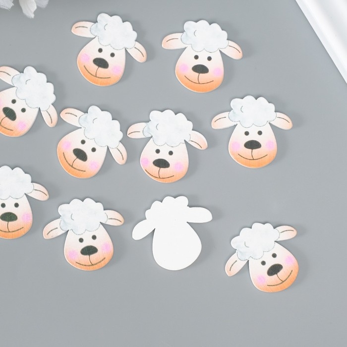 Декор для творчества дерево Декор для творчества дерево "Барашек" набор 10 шт 2,6х3 см