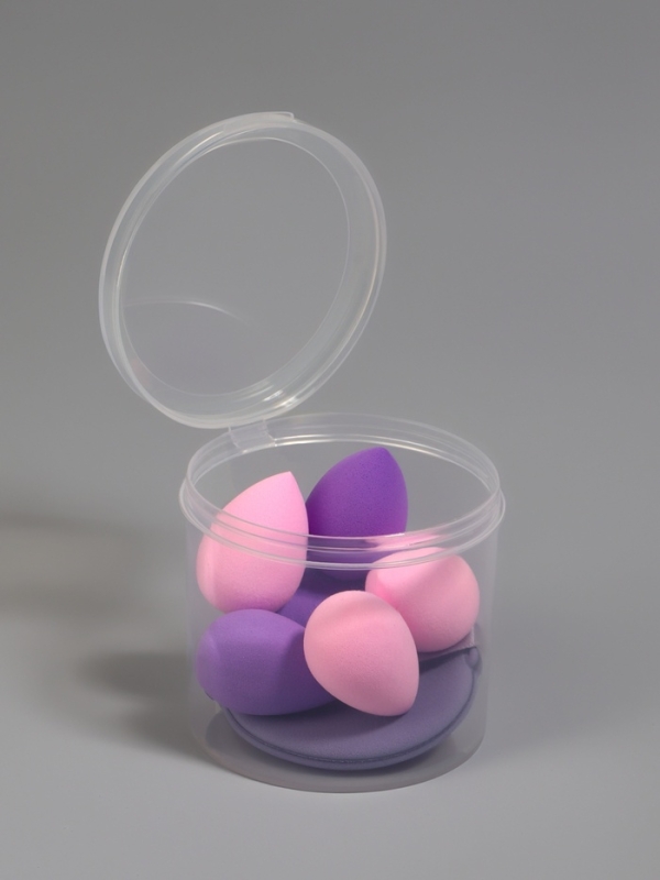 Набор спонжей д/макияжа 7 шт: капля 6 шт, 1 плоск пуховка в пласт футл латекс МИКС пакет QF Набор спонжей д/макияжа 7 шт: капля 6 шт, 1 плоск пуховка в пласт футл латекс МИКС пакет QF