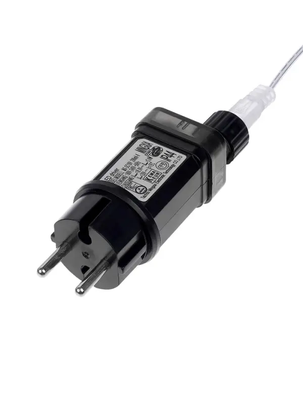 Гирлянда «Нить» 200 м роса, IP44, серебристая нить. 2000 LED, пульт, 36 В, свечение тёплое белое