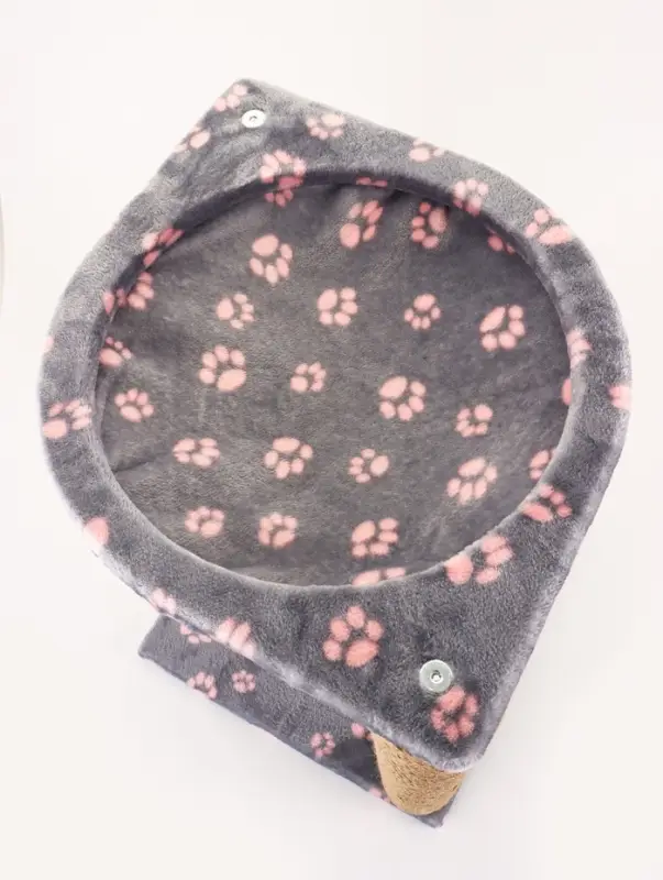 Когтеточка Зверьё Моё c гамаком, 40 х 40 х 50 см, джут, розовая пантера