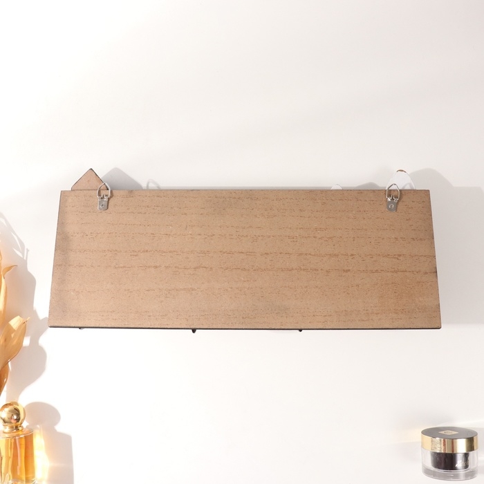 Крючки декоративные дерево с полочкой Крючки декоративные дерево с полочкой "Домики и деревья" чёрный 5х39,5х18 см