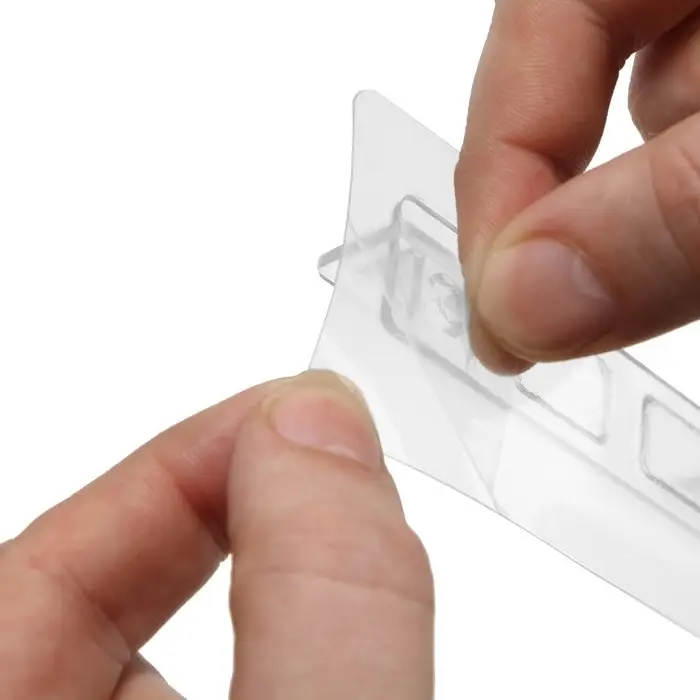 Полкодержатель с клейкой поверхностью ТУНДРА, 120×50×19 мм, двойной, прозрачный