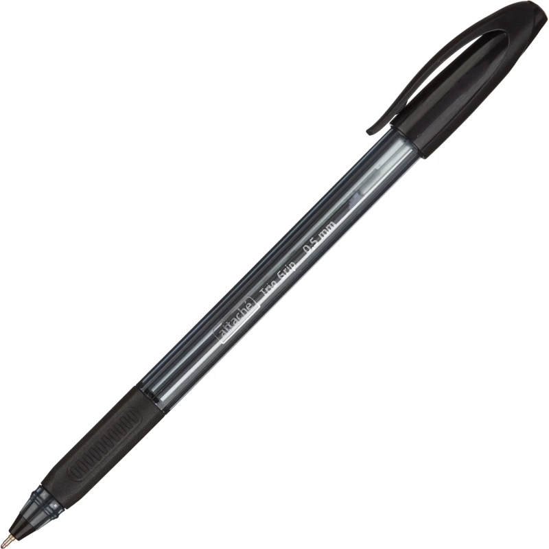 Ручка шариковая неавтомат. Attache Glide TrioGrip 0,5мм,чер,масл,манж