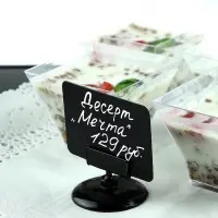 Ценникодержатель на круглой подставке, пластик, 5&times;5&times;3.5 см, чёрный