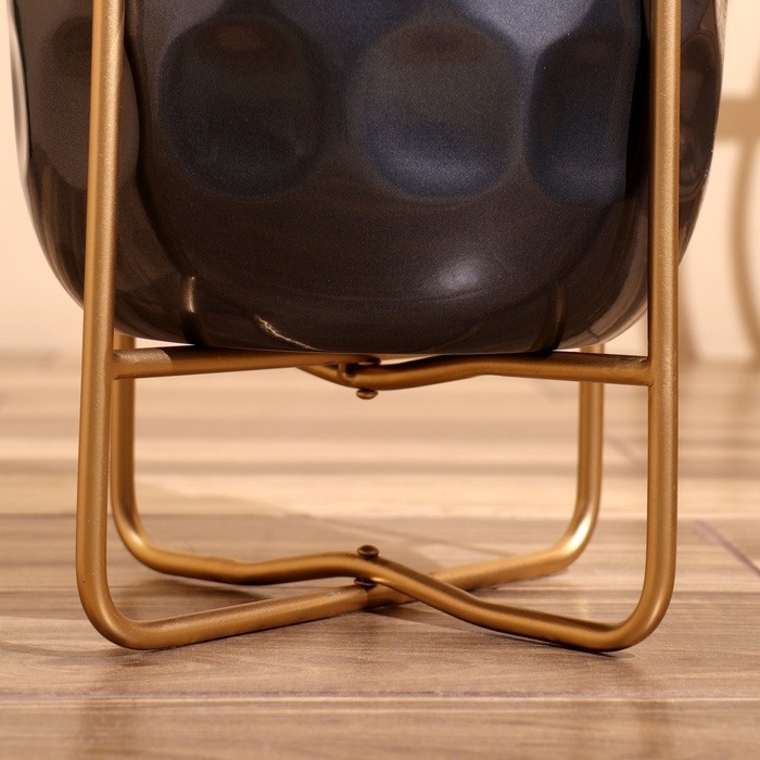 Кашпо на подставке  Кашпо на подставке "Хани" металл (набор 2 шт), диаметр 30 и 25 см